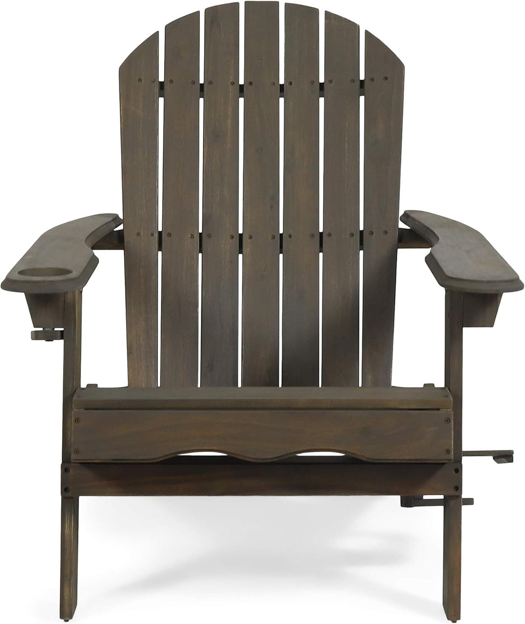 Gray Acacia Wood Folding Adirondack Chair A108425