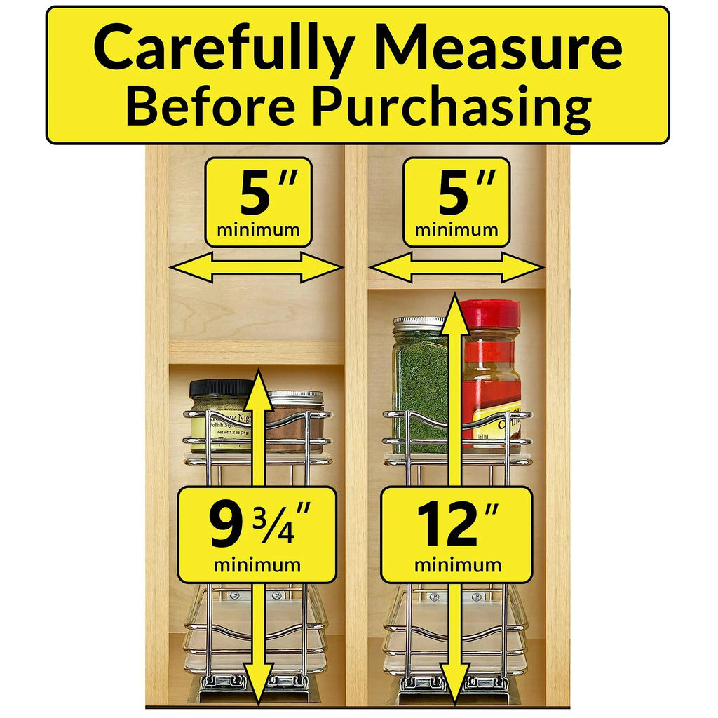 2 Tier Sliding Drawer Shelf Spice Rack Organizer, Brown L24526