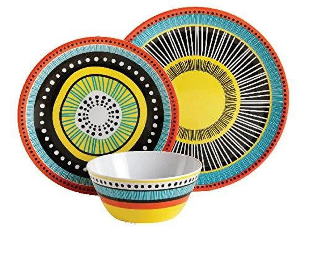 12 Piece Melamine Dinnerware Set D9091