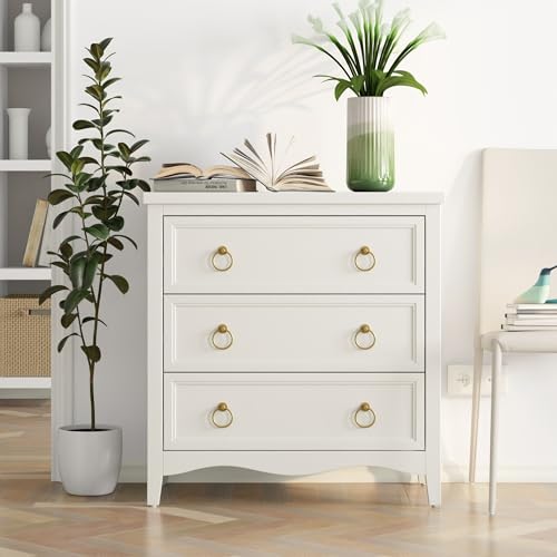 White 3-Drawer Dresser D970