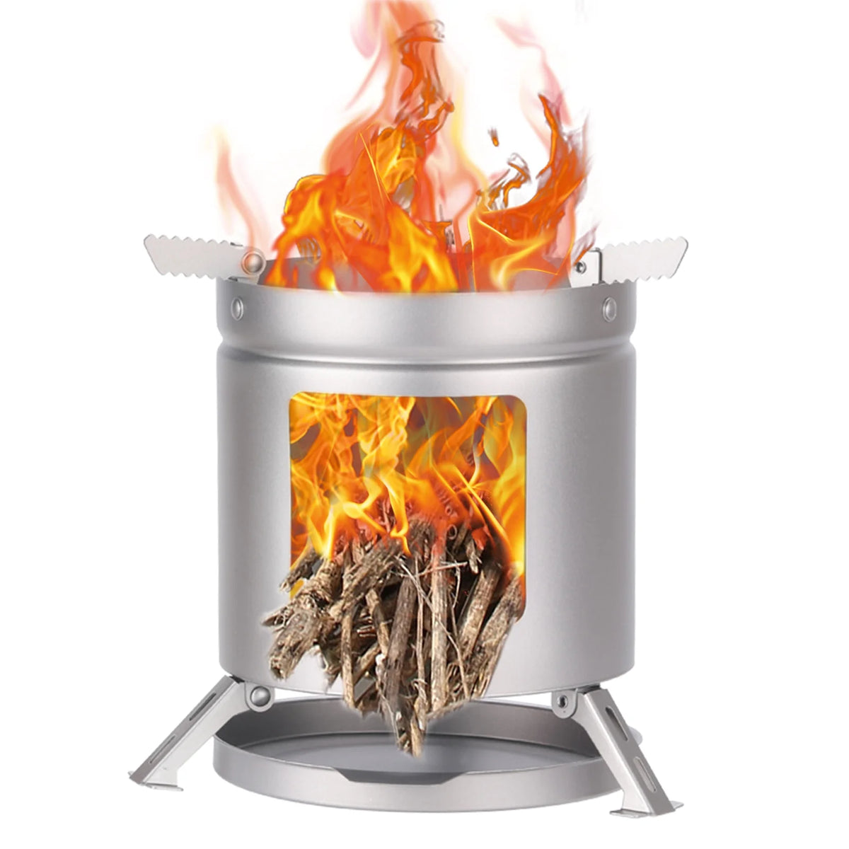 Titanium Camping Stove Ultralight Folding Wood Burning Stove C611964