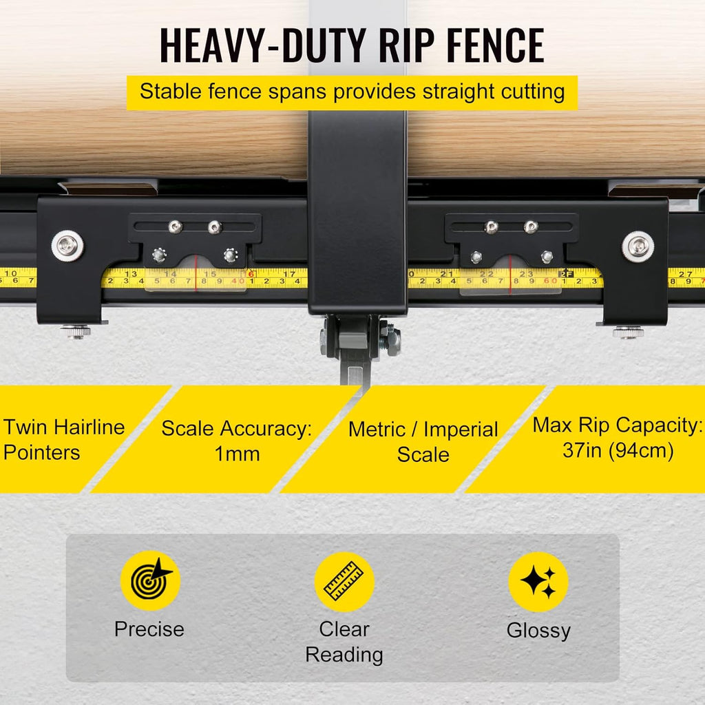 37×57 Table Saw Fence System with Front Guide Bar V20404