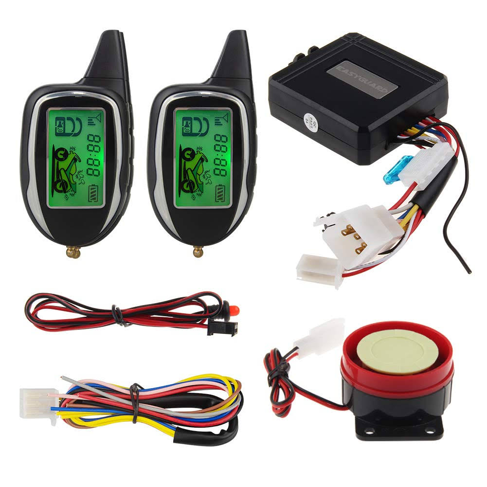 2 Way LCD Motorcycle Alarm System with Remote Engine Start Motion Sensor E58266