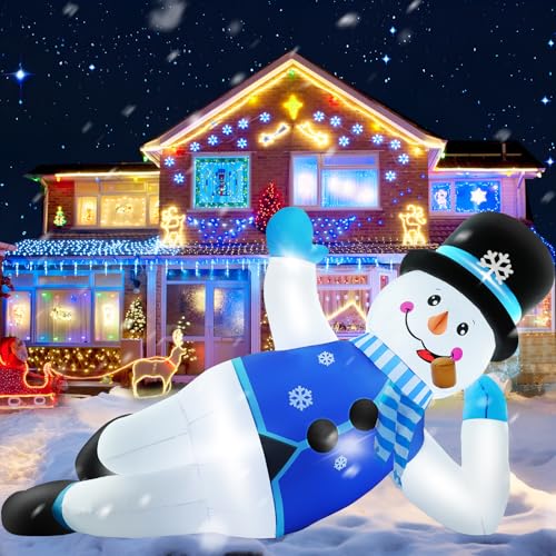 10FT Christmas Inflatables Snowman Outdoor Decorations with LED Lights W503638