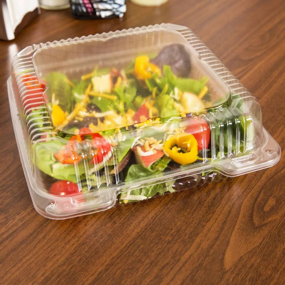 Clear Plastic Hinged Containers 8 x 8 50 oz M8808
