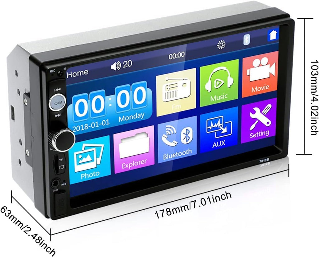 7 Inch Touchscreen Double Din Car Stereo with Bluetooth and Backup Camera U8994