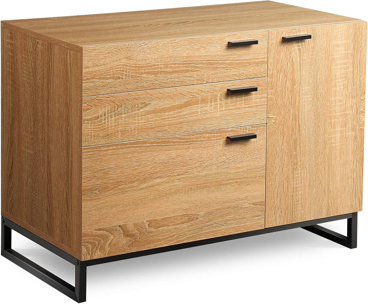 3 Drawer Wood Dresser with Side Door I460