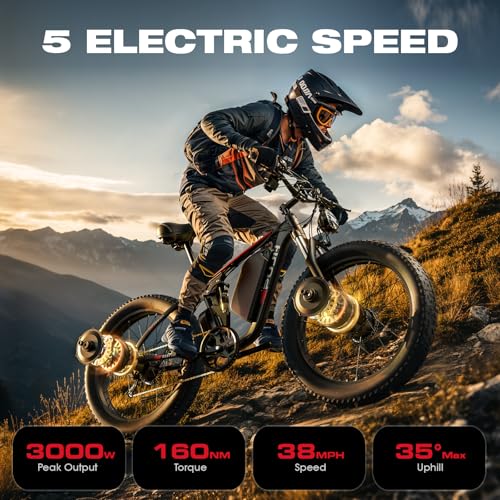 52V 26" Fat Tire Full Suspension Electric Bike C277549
