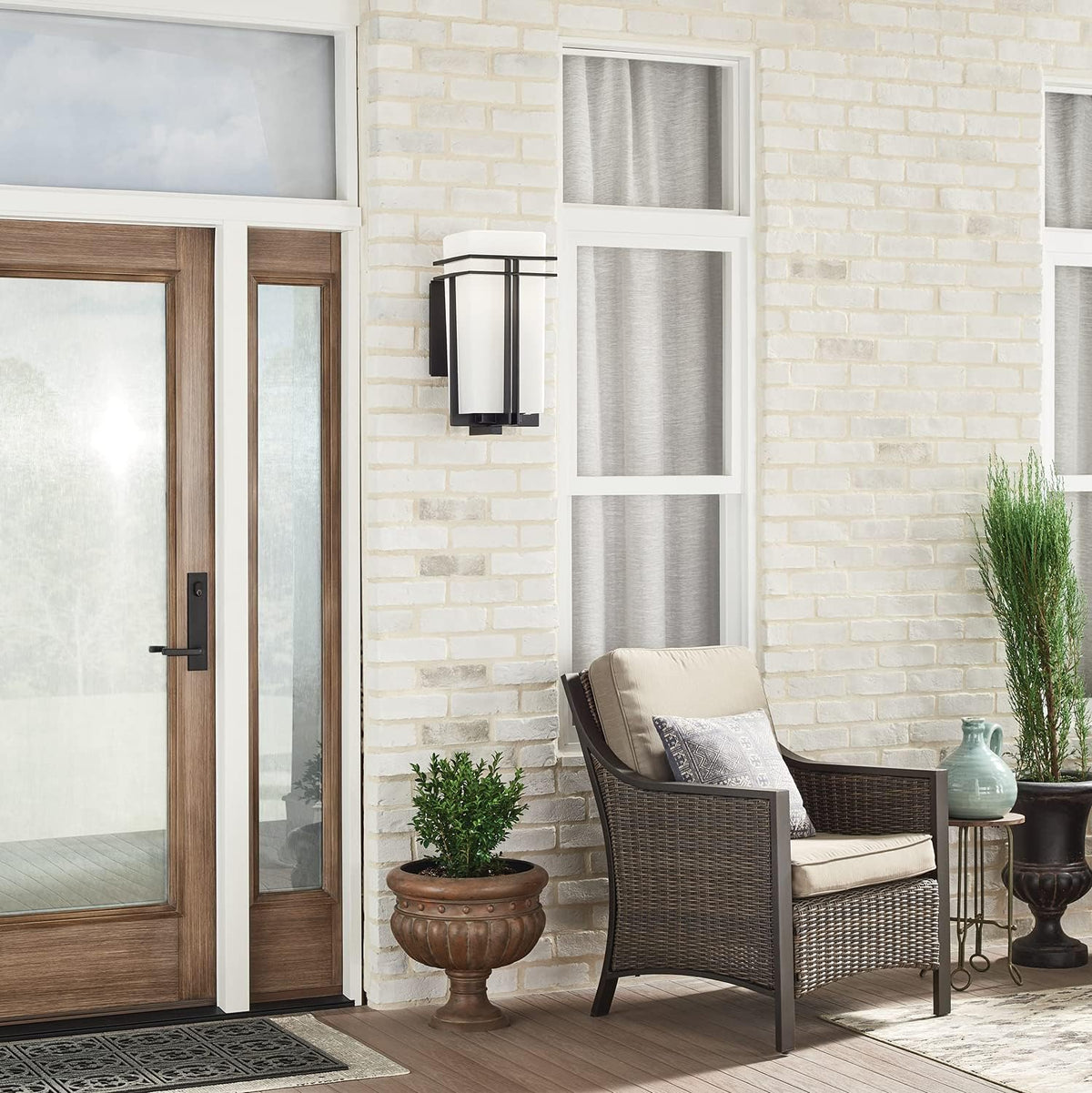 1 Light Black Outdoor Post Light C4609