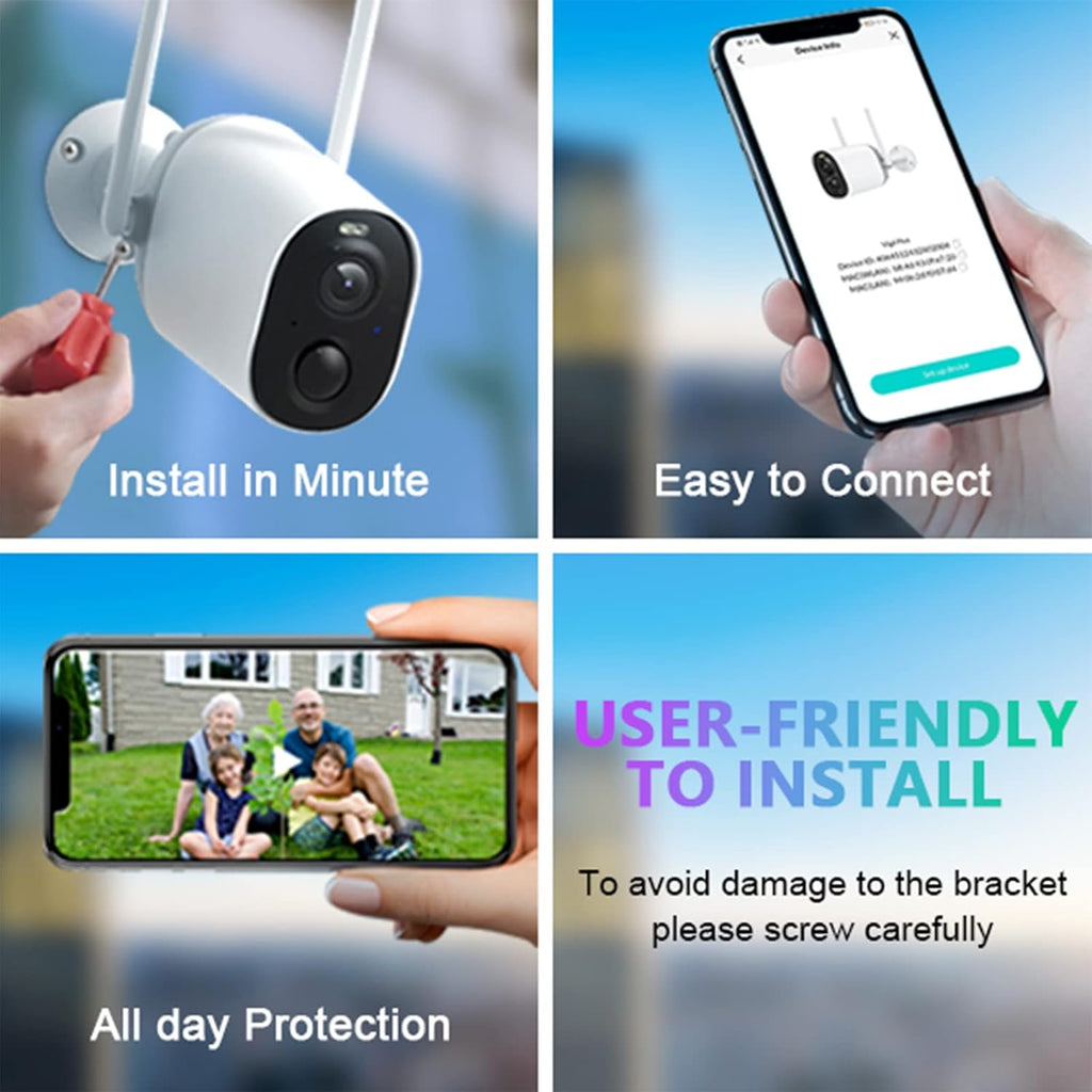 Wireless Rechargeable Battery Security Camera HD 1080P X374891