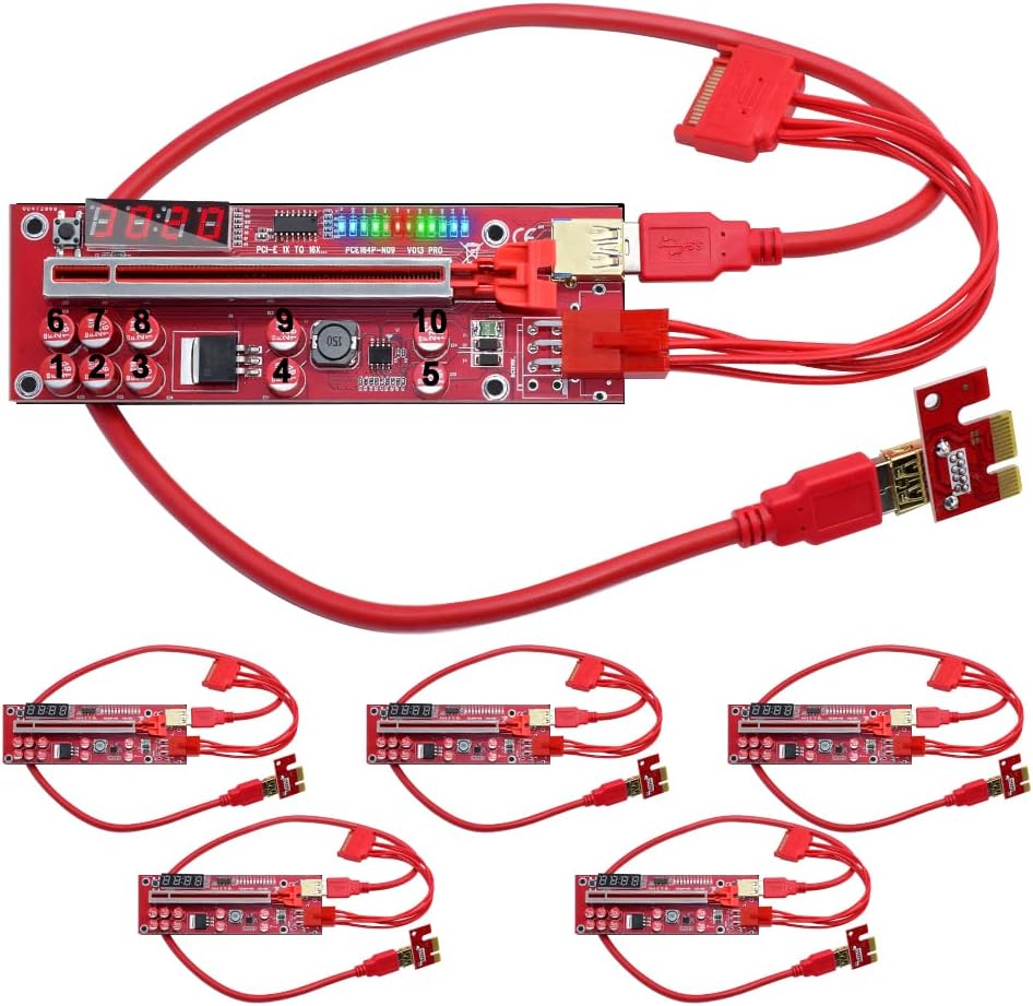 1X to 16X USB 3.0 PCIe Riser Card 6 PCS H40469