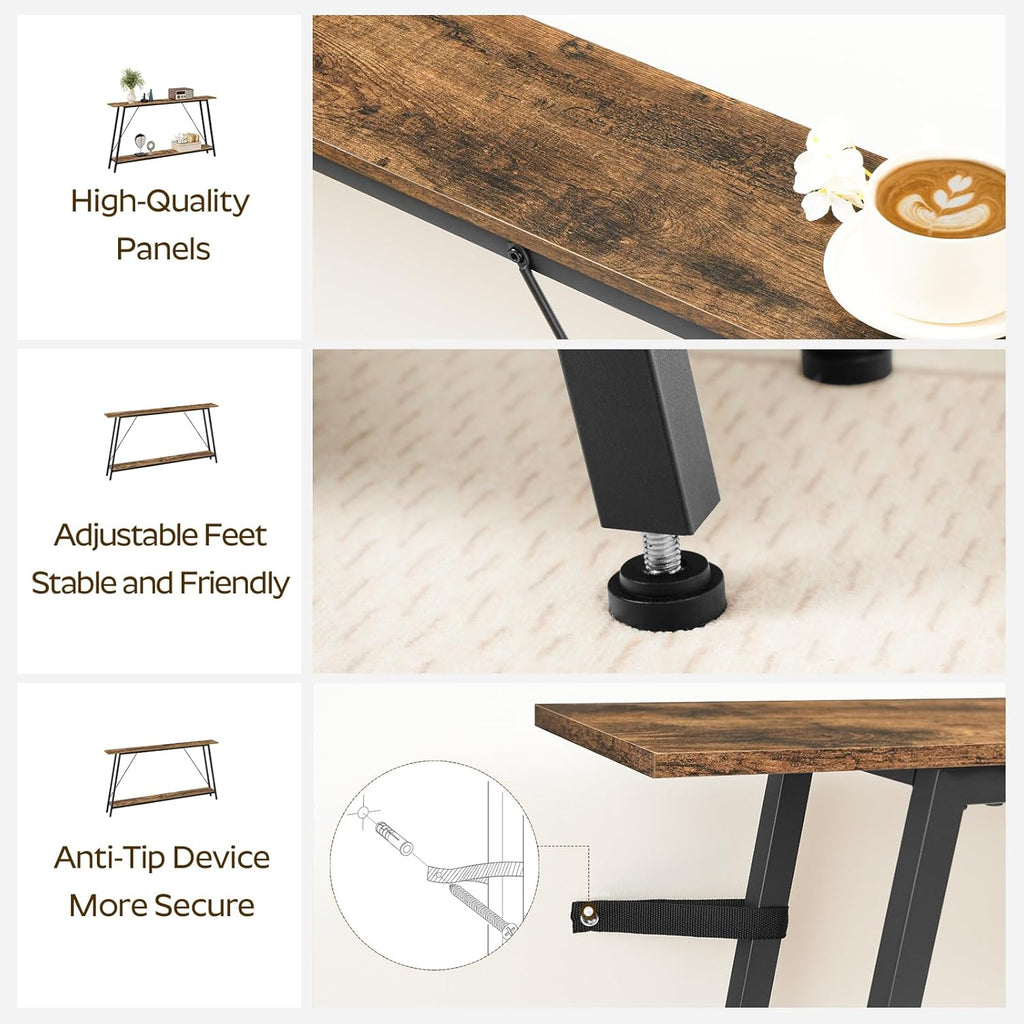 78.7" Console Table and 5.9" Skinny Console Table with Power Outlets Bundle R124042