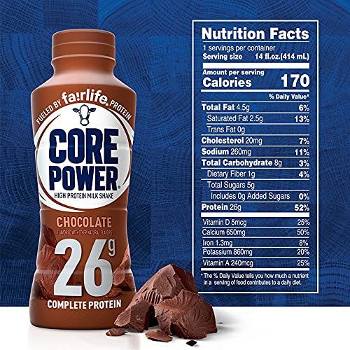 Chocolate Protein Shake, 14 fl oz, 26 gm, Pack of 6 Bottles P262803