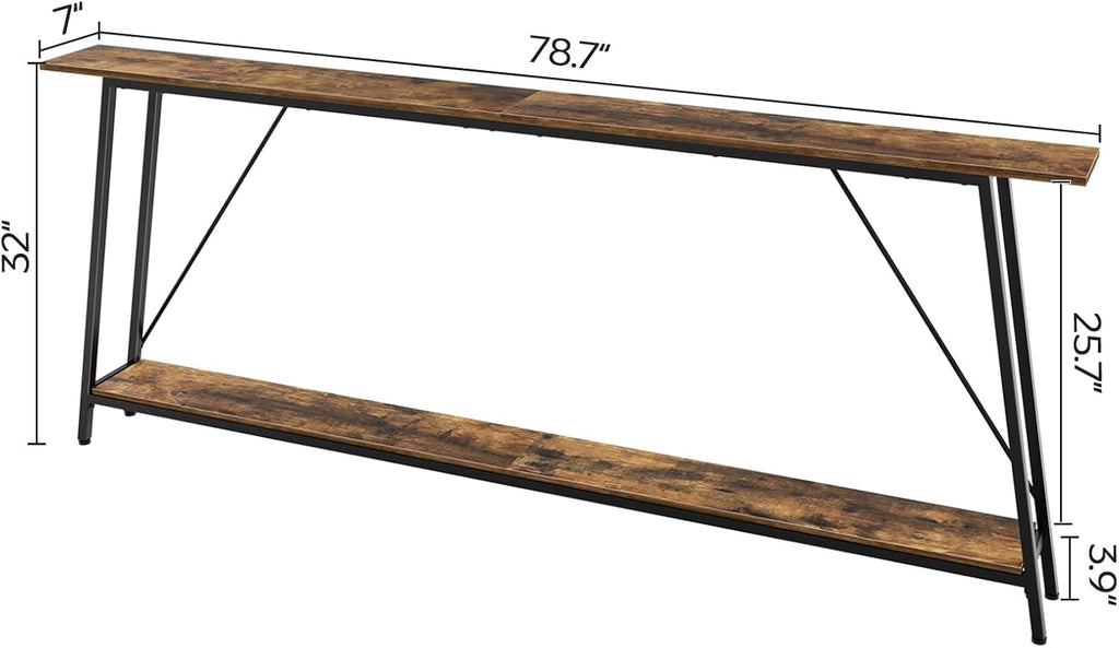 78.7" Console Table and 5.9" Skinny Console Table with Power Outlets Bundle R124042