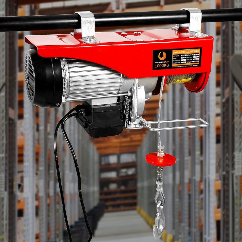 2200lbs 1500lbs Electric Hoist Winch Overhead Engine Lift 110-120 Volt with Remote Control E2662