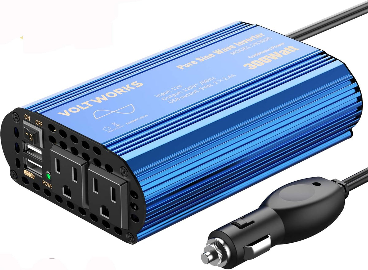 600 Watts Pure Sine Wave Power Inverter DC 12V to AC 110V 120V with USB Port & LCD Display G7590