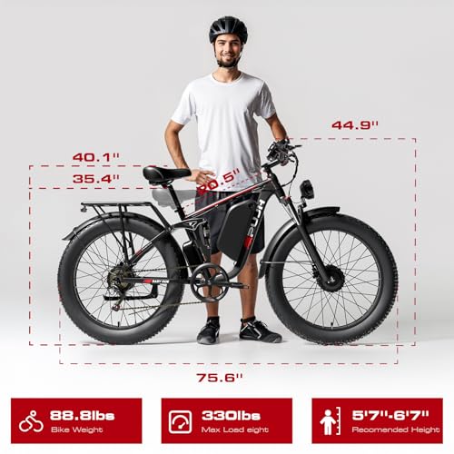 52V 26" Fat Tire Full Suspension Electric Bike C277549