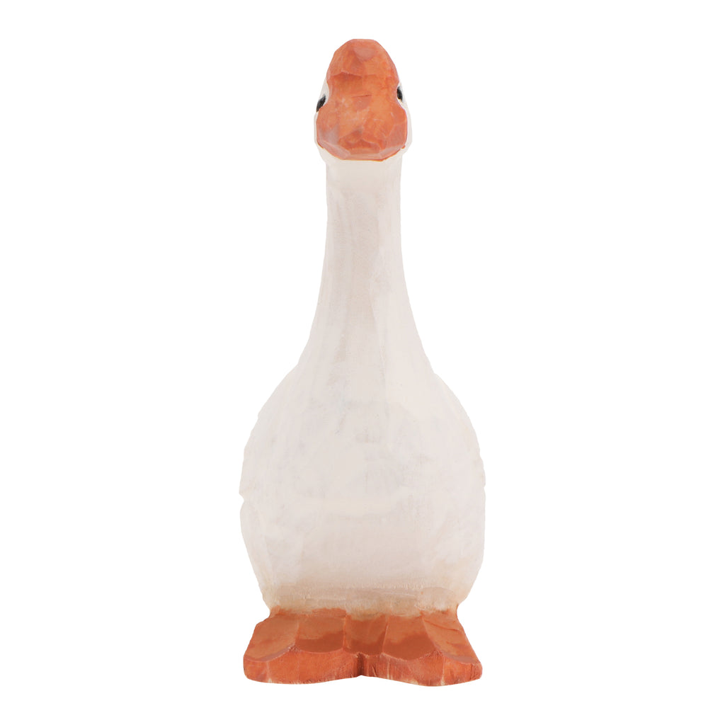 White 11x6cm Wooden Goose Ornaments P80564