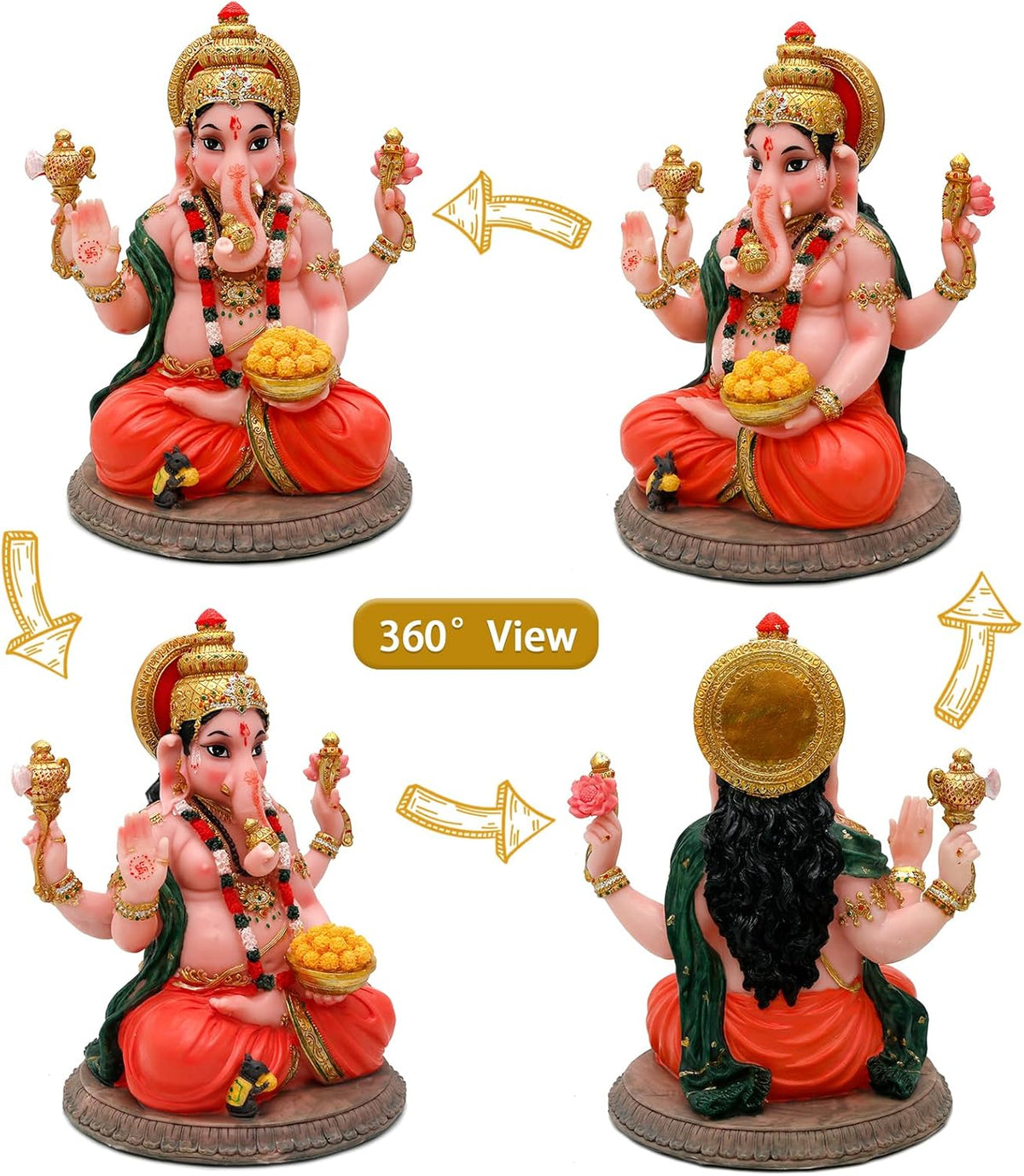 8.4" H Ganesha Statue L7128
