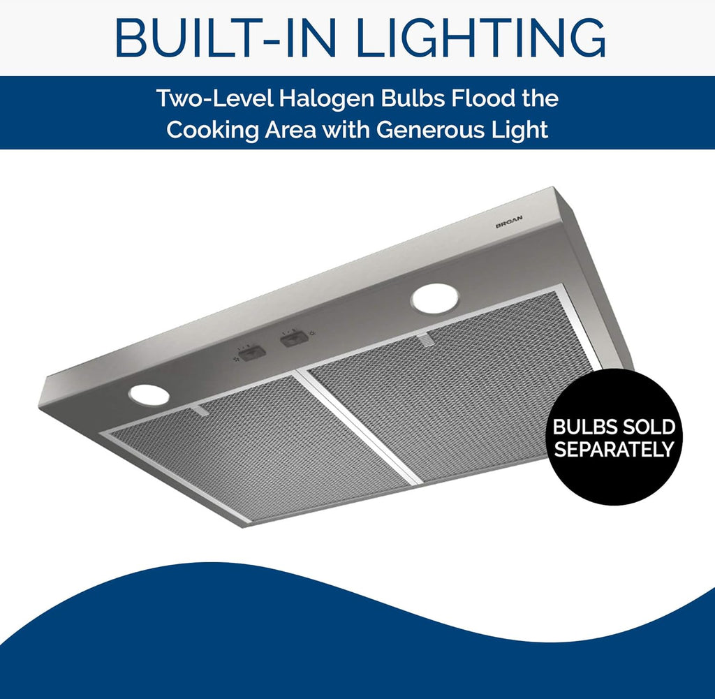 Stainless Steel 24-inch Under Cabinet Range Hood with Light C12569