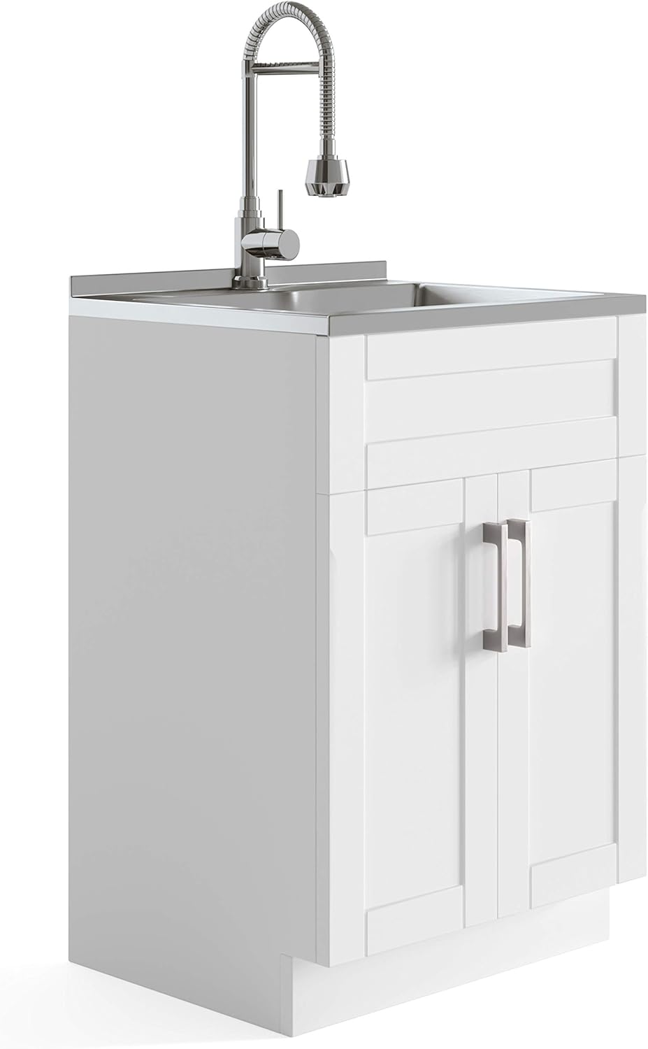 24 inch Laundry Cabinet with Faucet and Stainless Steel Sink U35261