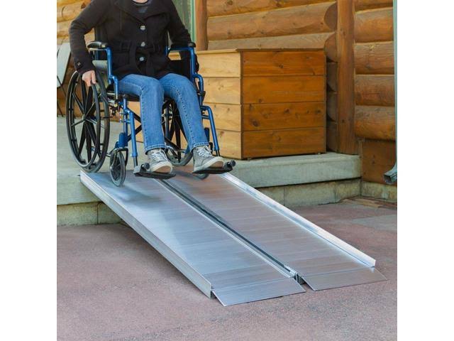 6 ft Portable Single-Fold Aluminum Wheelchair and Scooter Ramp A2595
