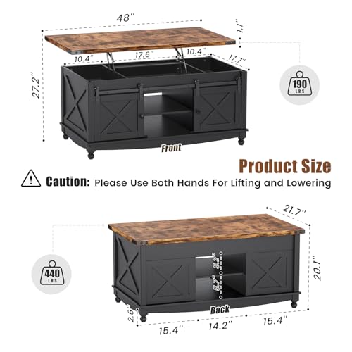 White Lift Top Coffee Table with Storage V3863