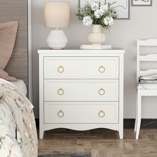 White 3-Drawer Dresser D970