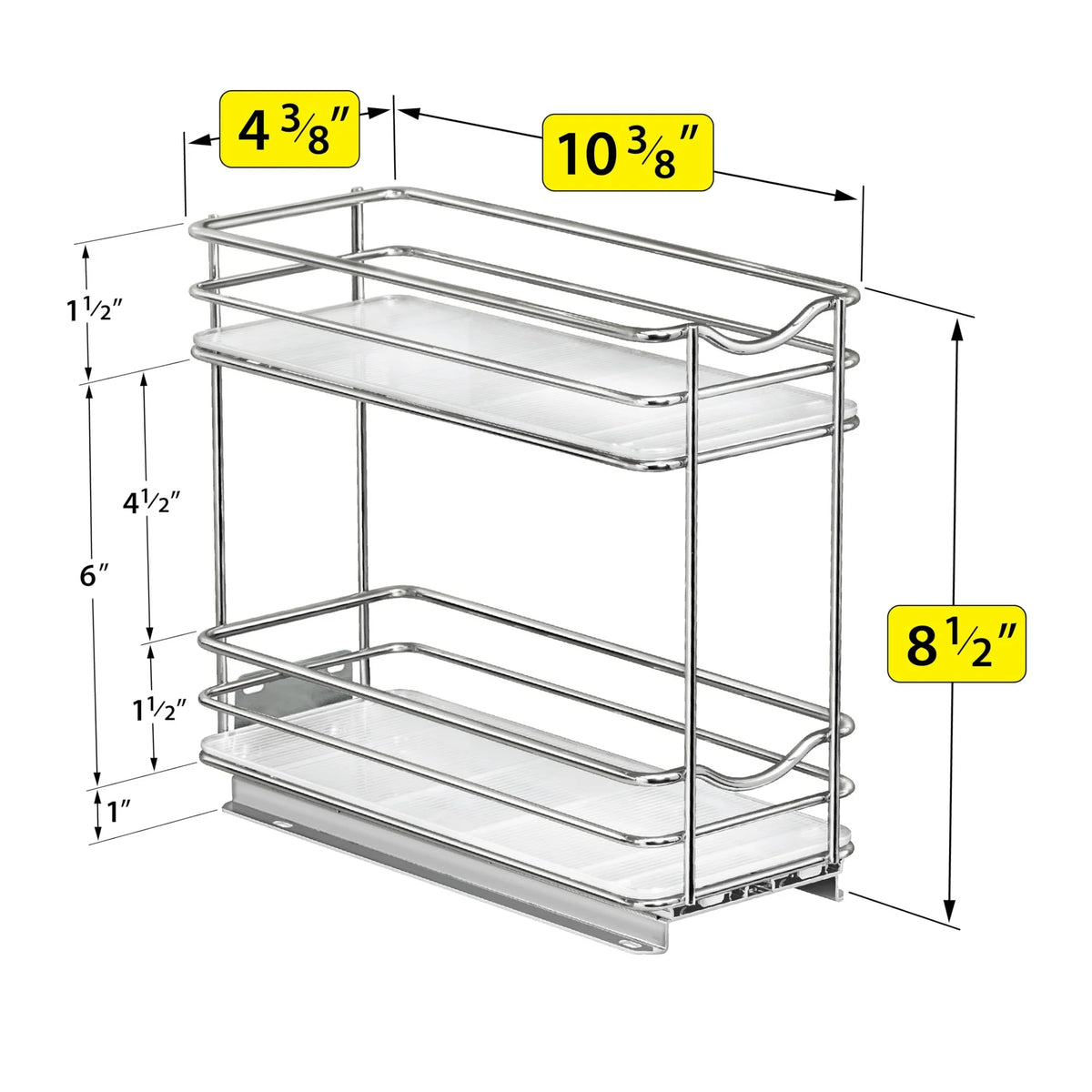 2 Tier Sliding Drawer Shelf Spice Rack Organizer, Brown L24526