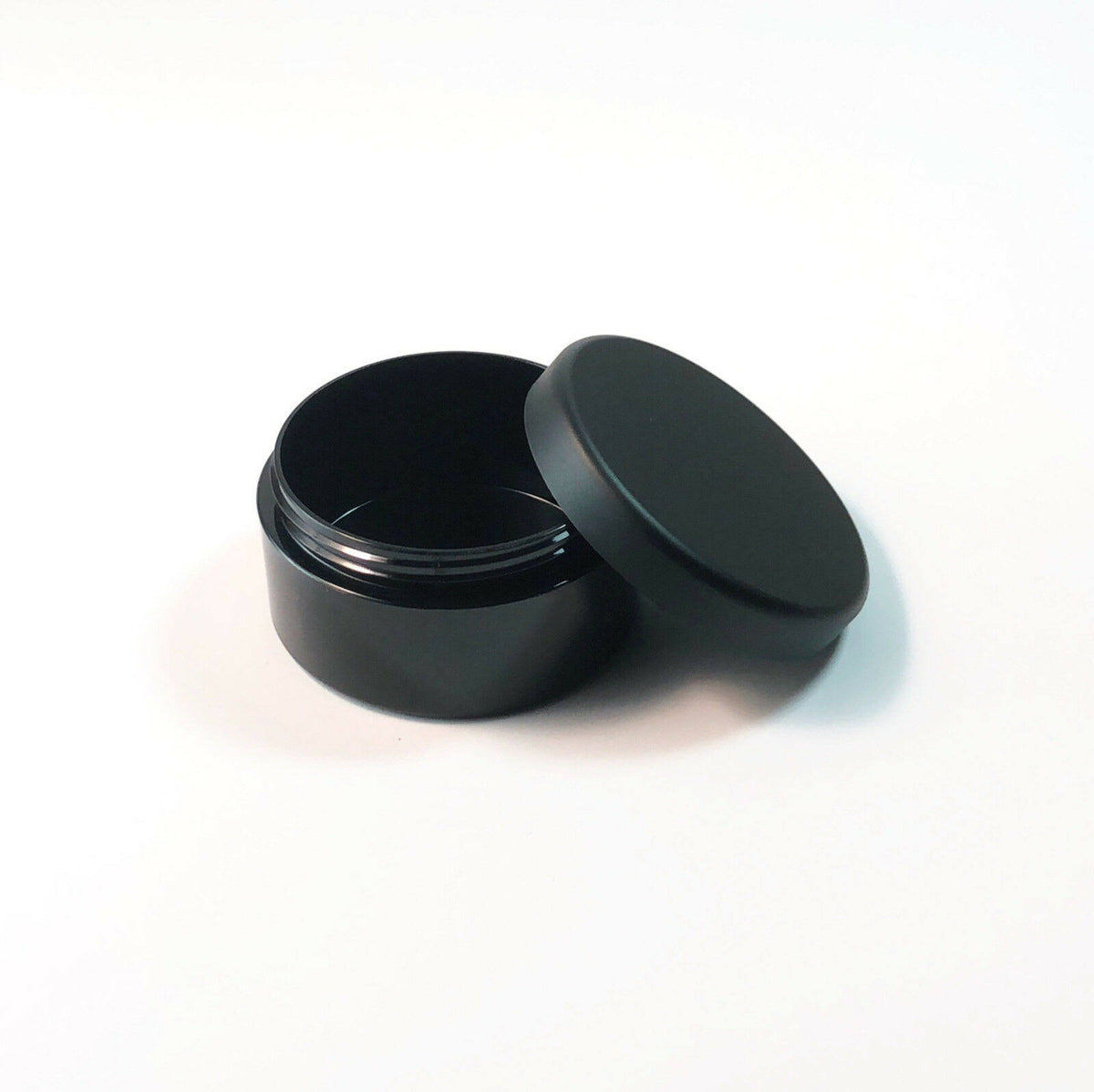 Cosmetic Jars 30 Gram Plastic Containers Matte Black Lids O729