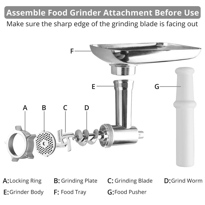 Metal Food Grinder Attachments, Meat Grinder, Sausage Stuffer O4220