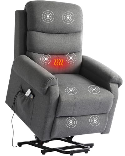 Dark Blue Power Lift Recliner Chair with Heat and Massage W446413