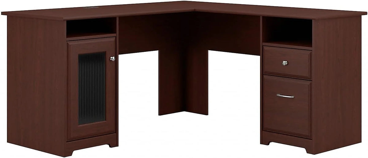 L Shaped Computer Desk In Harvest Cherry S977314