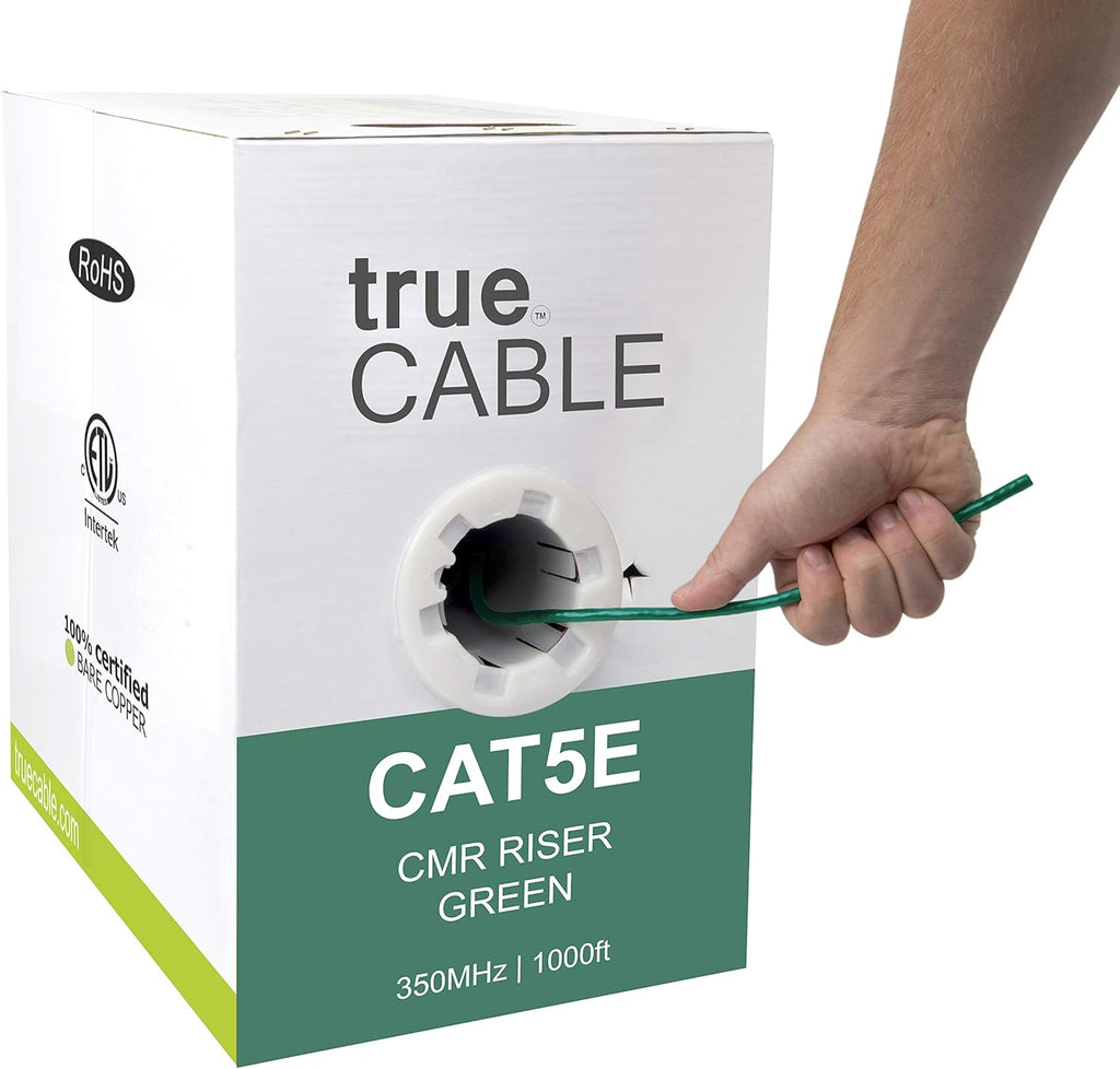 Green 1000ft Cat5e Riser UTP Bulk Ethernet Cable N91326