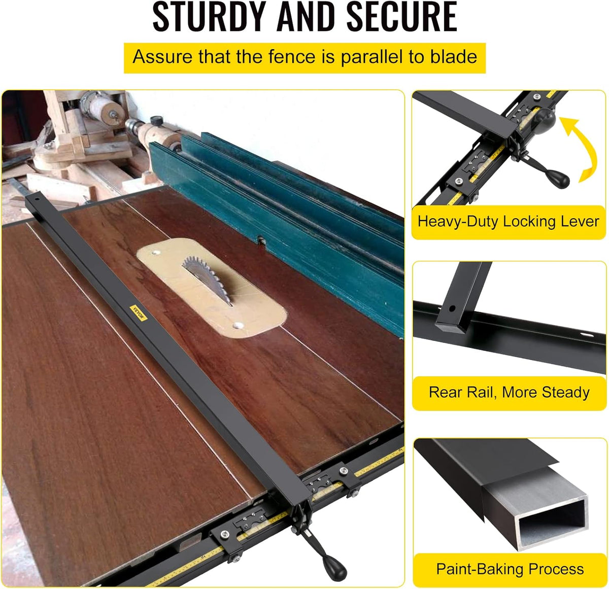 37×57 Table Saw Fence System with Front Guide Bar V20404