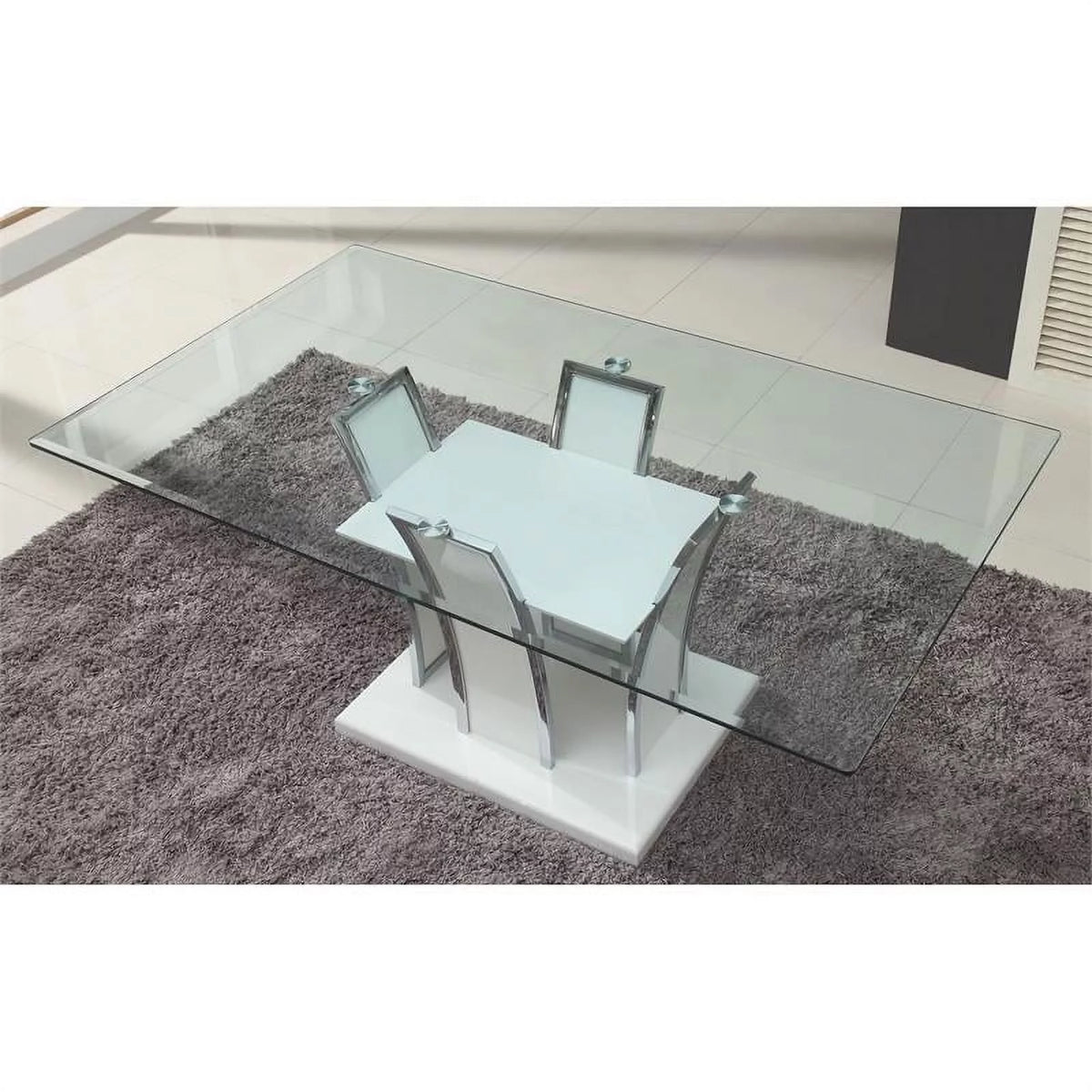 White Glass Top Dining Table I4171