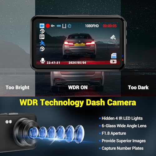 1080P FHD Dash Cam with 32GB Card B587