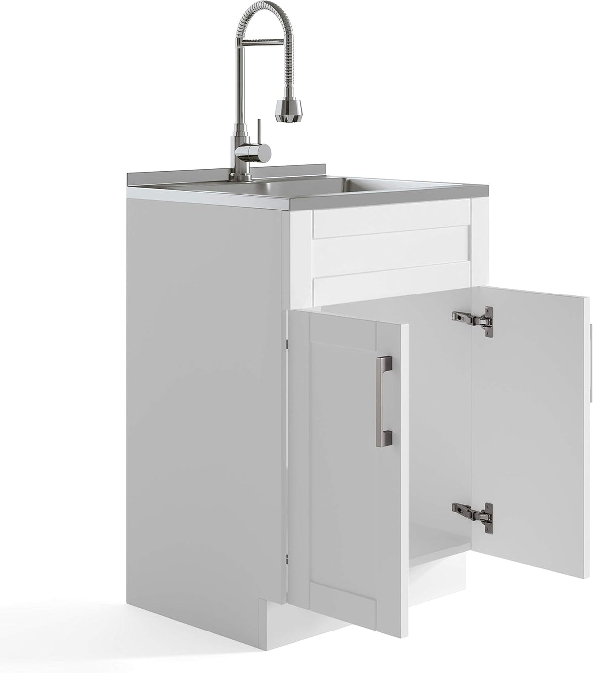 24 inch Laundry Cabinet with Faucet and Stainless Steel Sink U35261