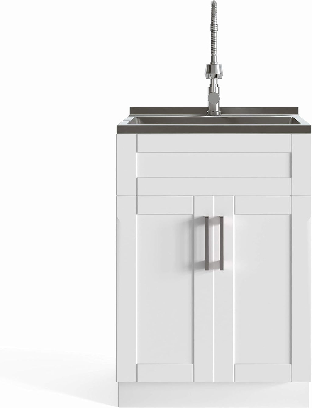 24 inch Laundry Cabinet with Faucet and Stainless Steel Sink U35261