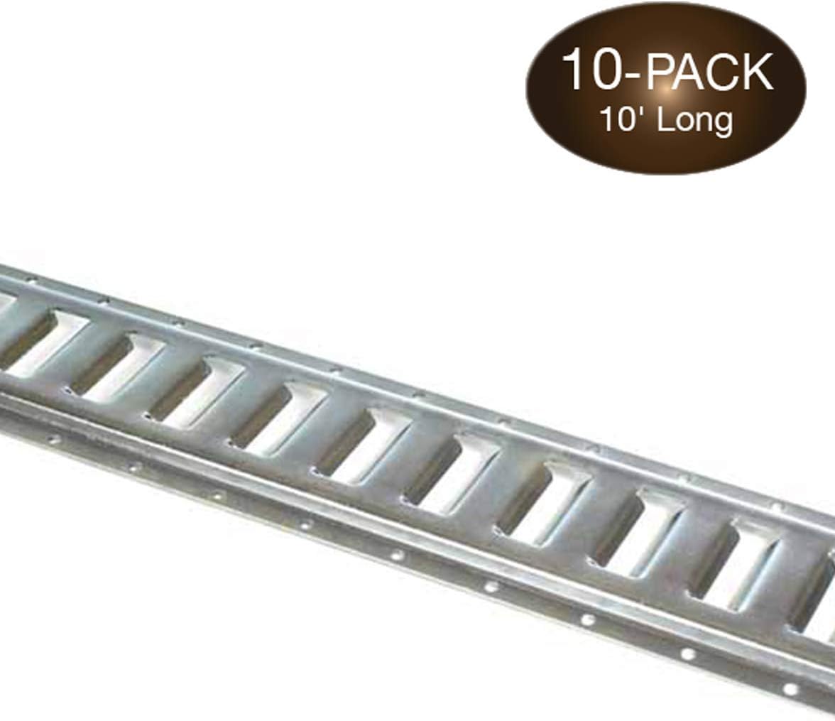 10-ft Powder-Coated Steel E Track Tie-Down Rail, Pack of 10 K60915