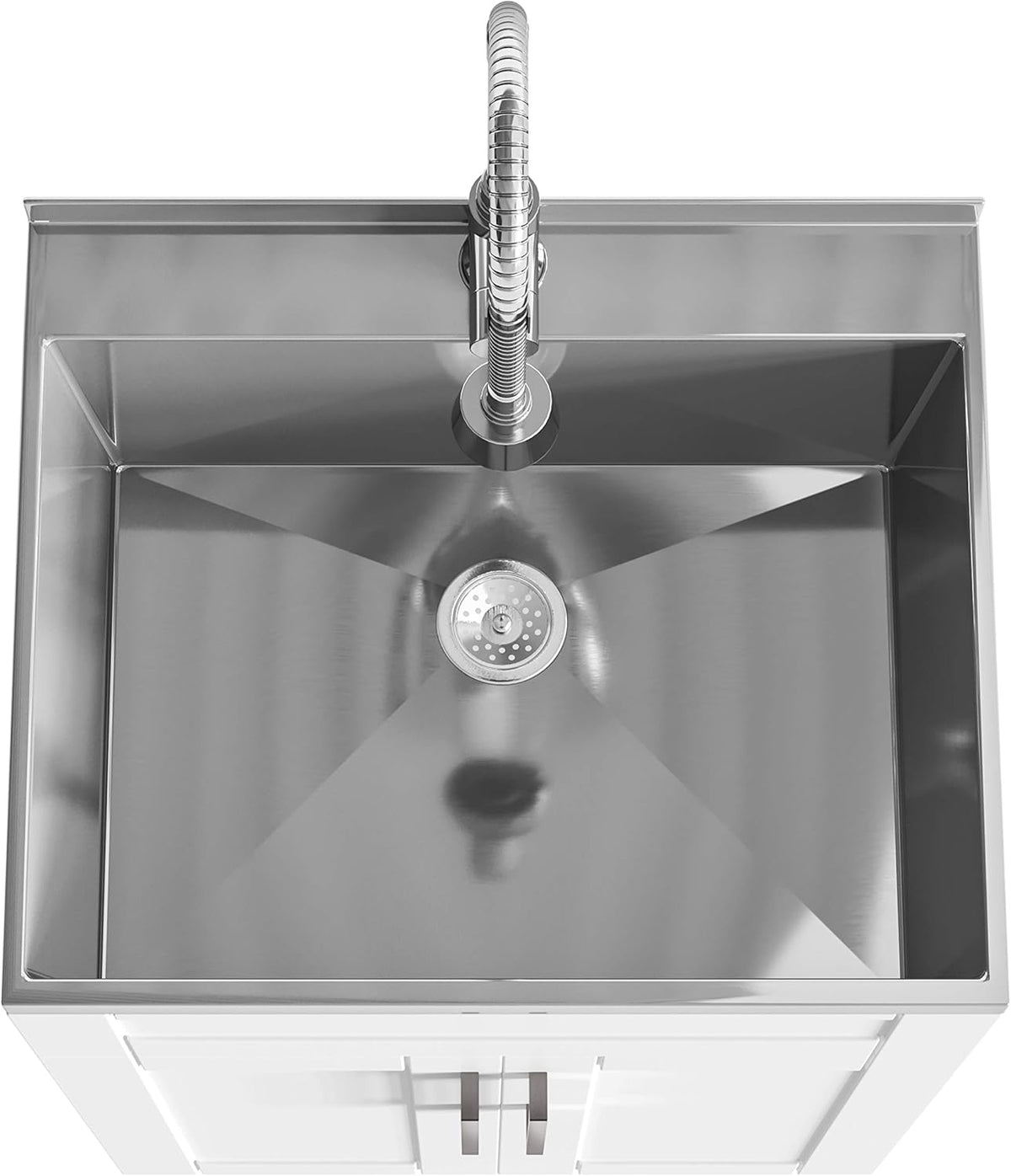 24 inch Laundry Cabinet with Faucet and Stainless Steel Sink U35261