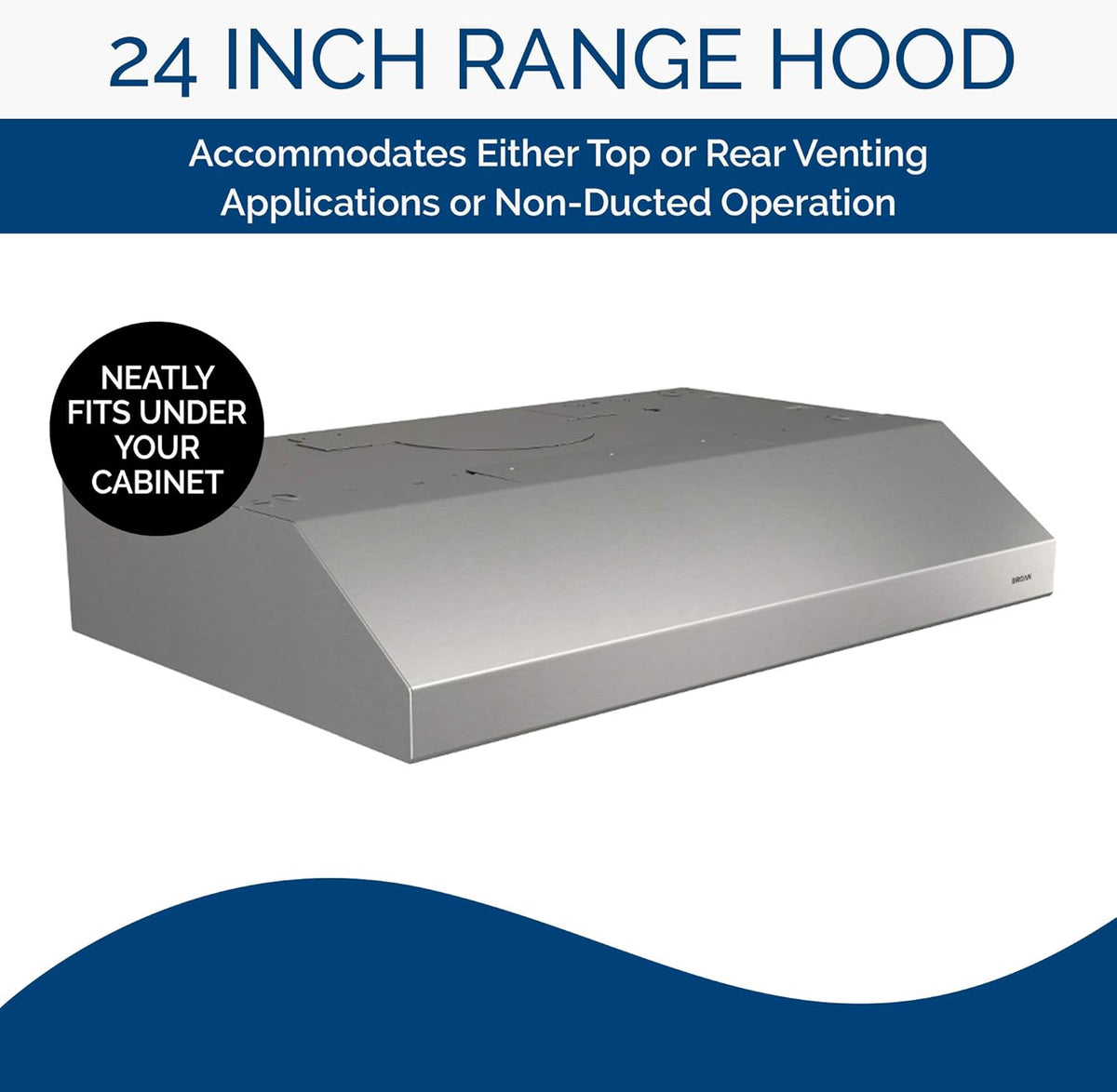 Stainless Steel 24-inch Under Cabinet Range Hood with Light C12569