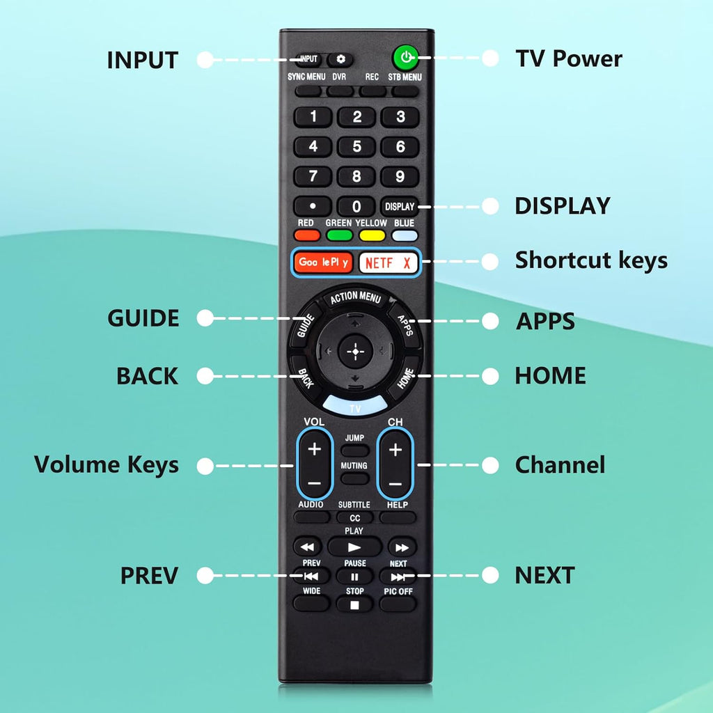 Replacement Remote for Sony TVs B1677