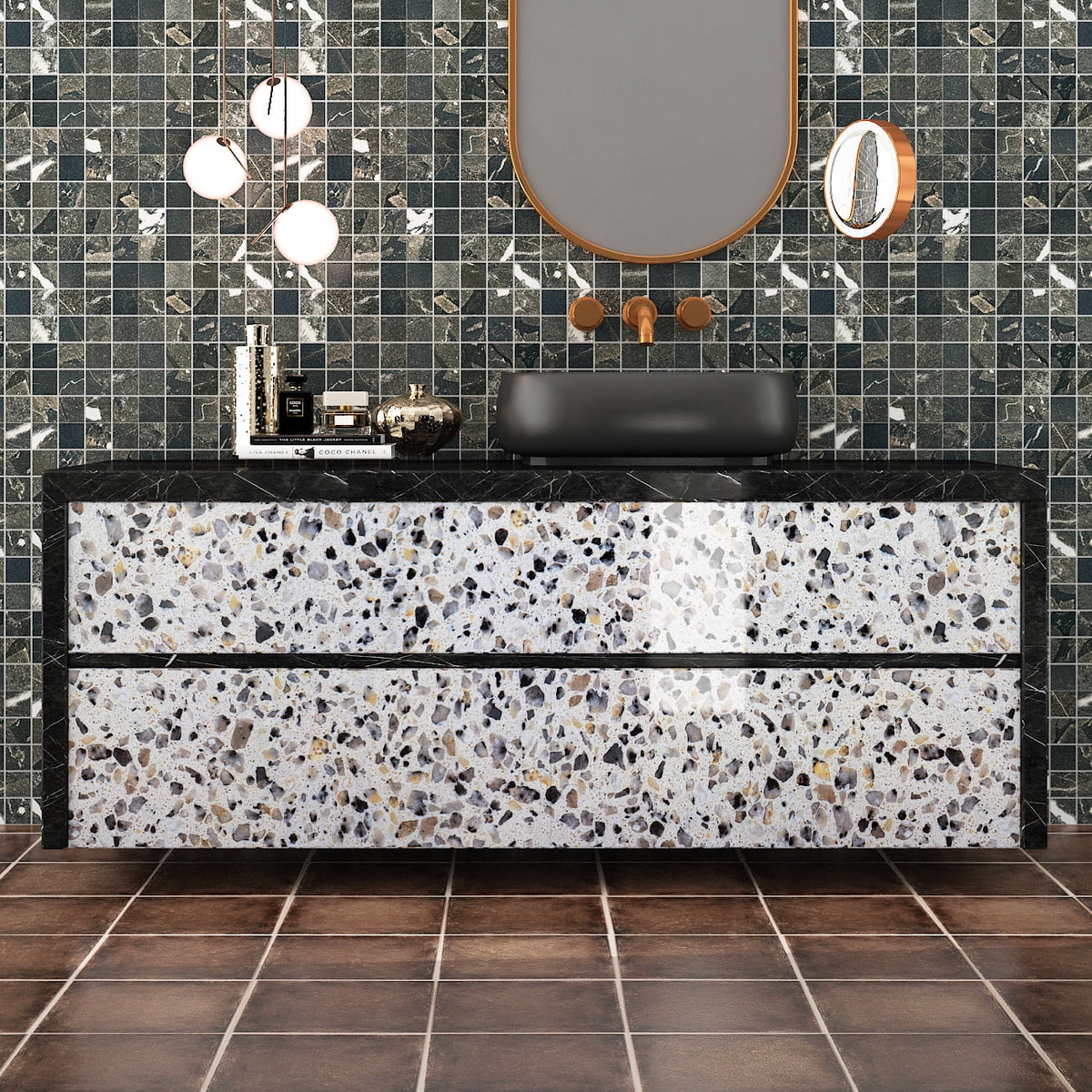Gray Terrazzo Peel and Stick Contact Paper 36"x160" S7952