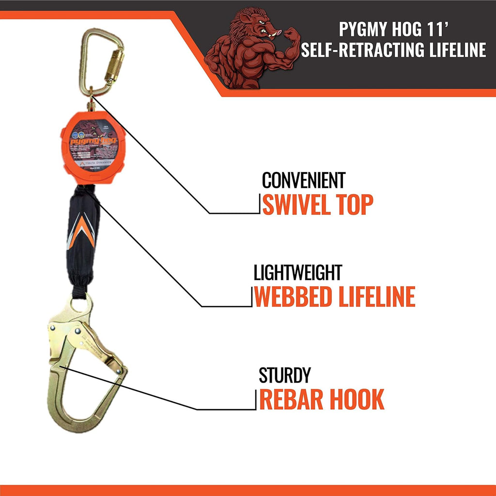 6' Web Self Retracting Lifeline with Rebar Hook O500
