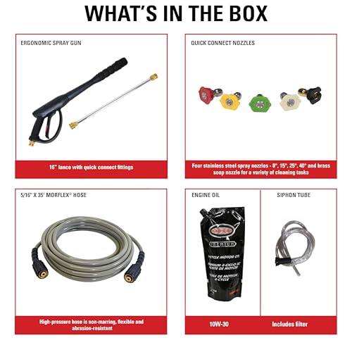 4200 PSI Gas Pressure Washer, 4.0 GPM Power Washer, Honda GX390 Engine, 50-Foot Steel-Braided Hose, Aluminum Series K76622