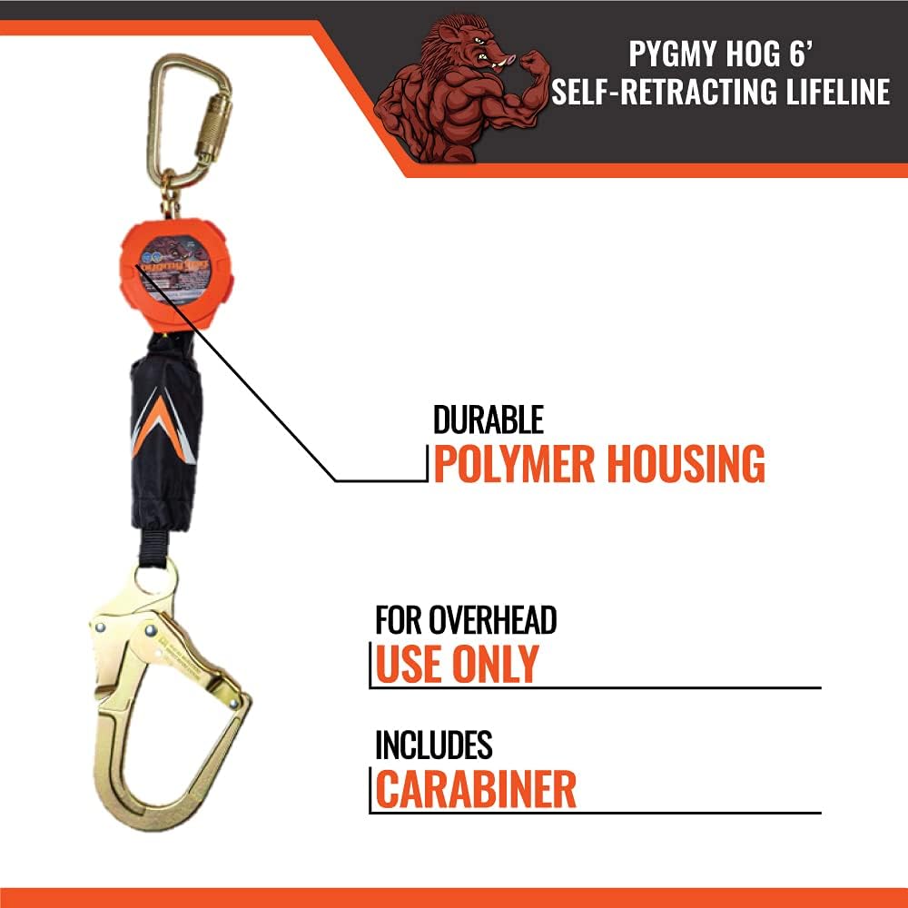 6' Web Self Retracting Lifeline with Rebar Hook O500