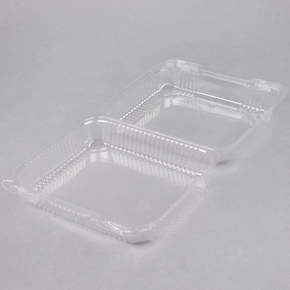 Clear Plastic Hinged Containers 8 x 8 50 oz M8808