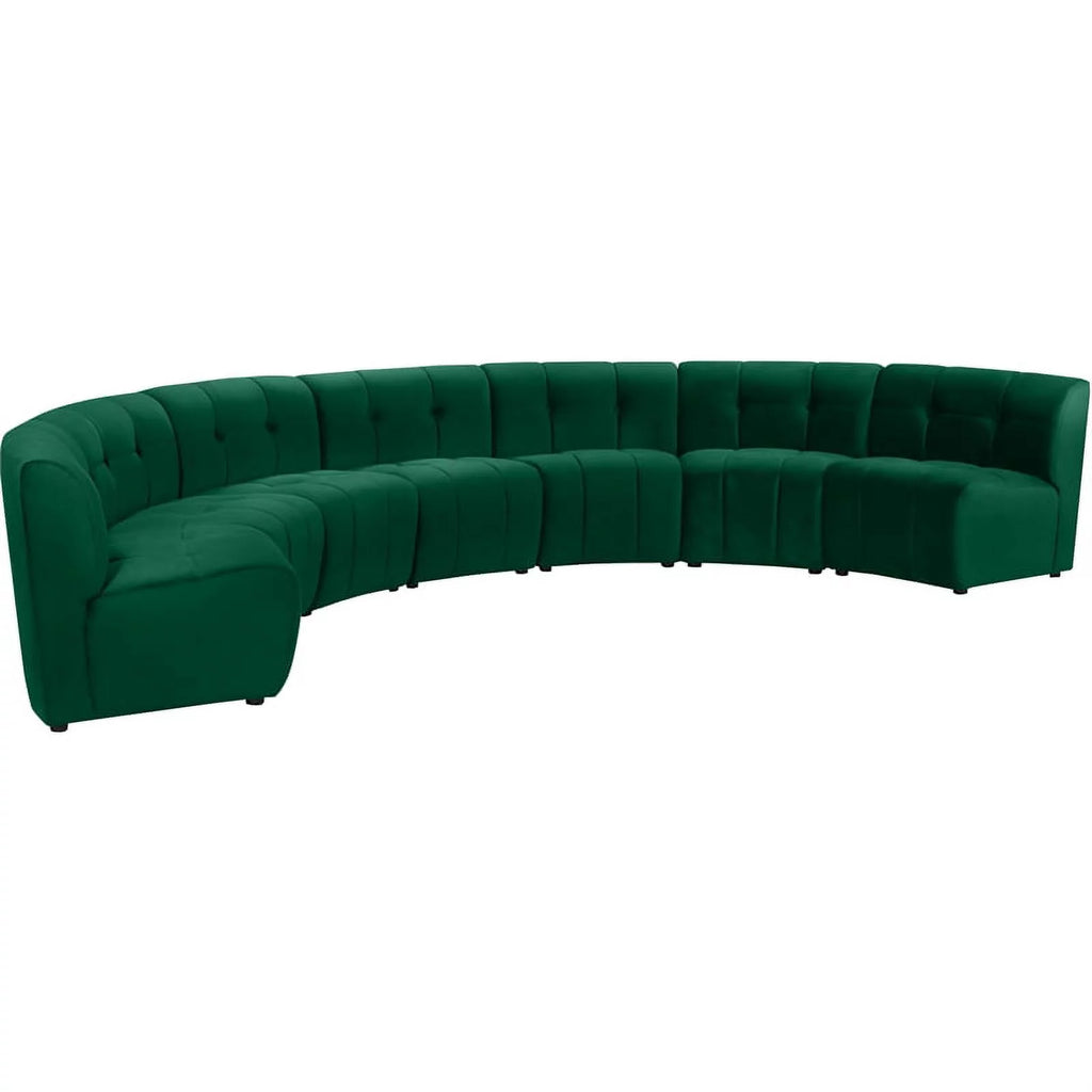 Green Velvet Tufted 7 Piece Sectional Sofa N94655