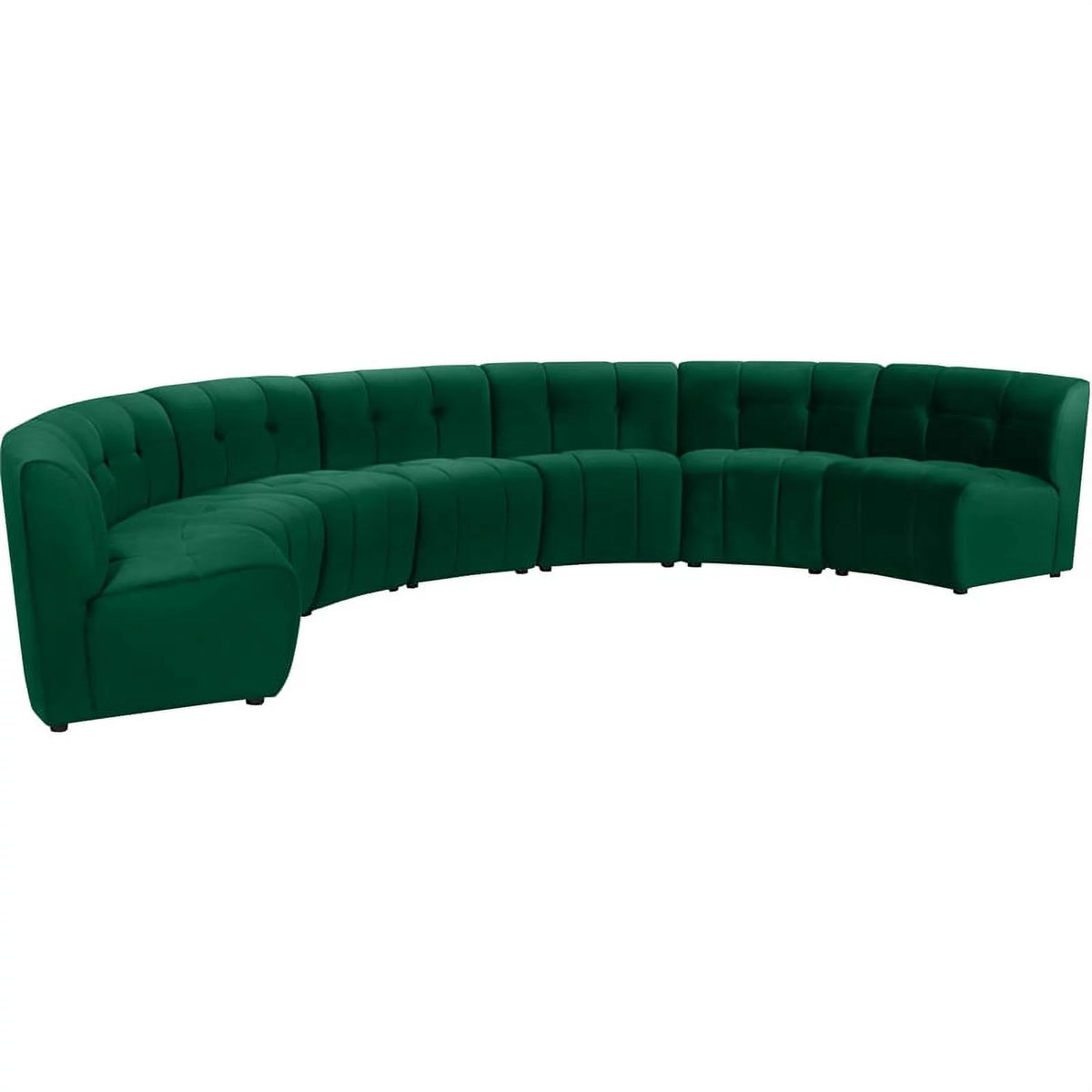 Green Velvet Tufted 7 Piece Sectional Sofa N94655